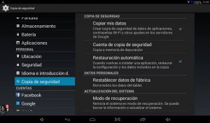Copia de seguridad en Android